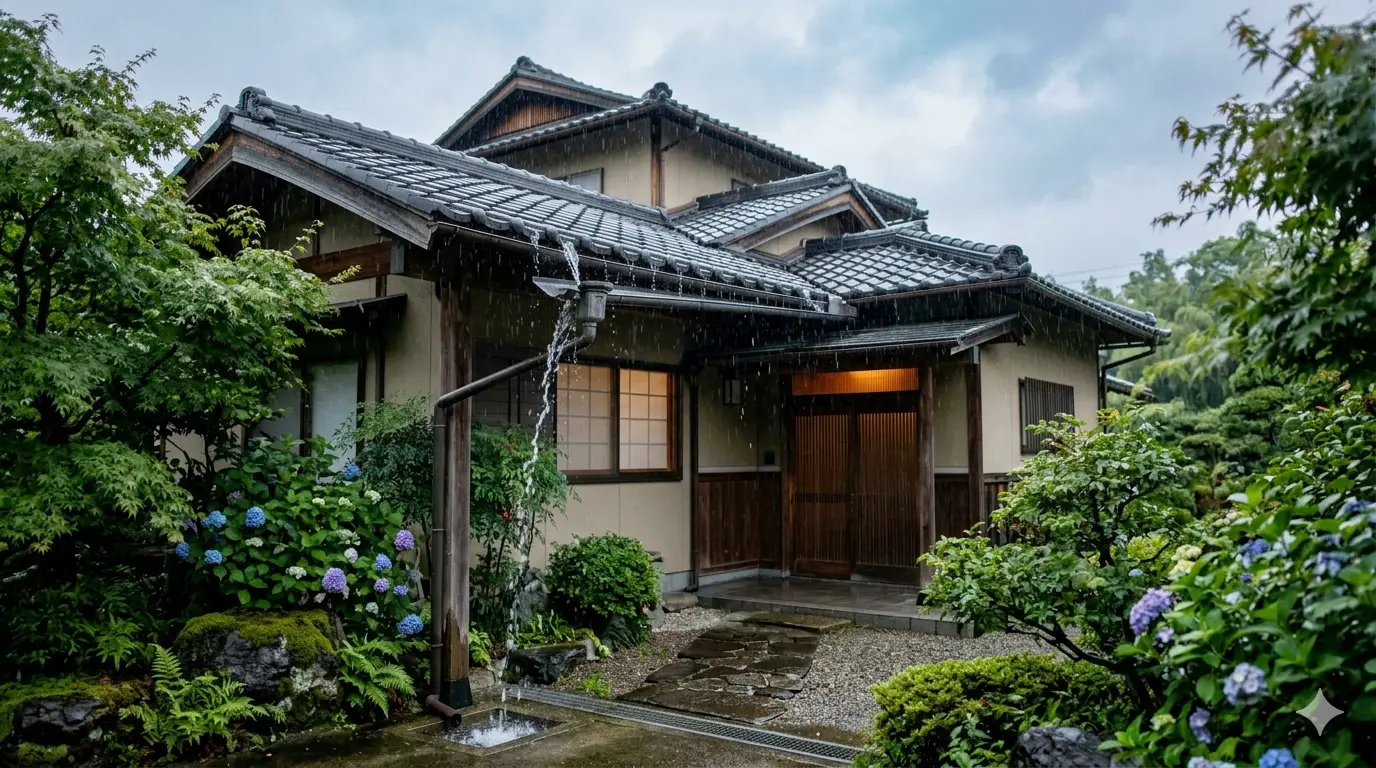 白い天井に薄い茶色と黄ばんだ輪状のシミ。雨漏りのサイン。
